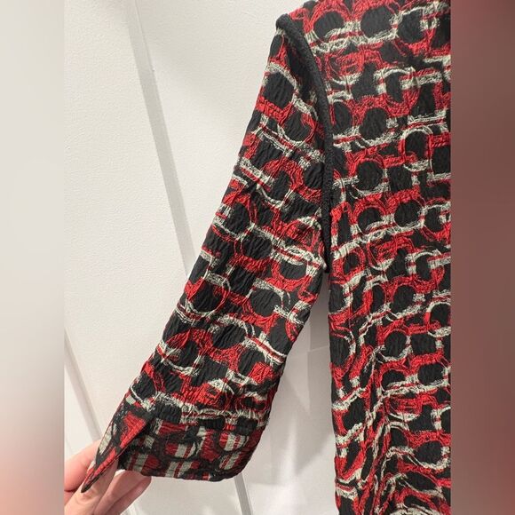 Ali Miles Red and Black Patterned Cape - Picture 3 of 7